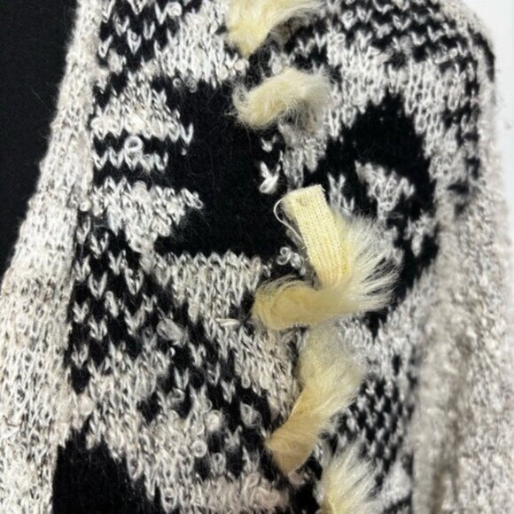 Venus Women’s Large Chic Boho Knit Cardigan Longline Faux Fur Fringe Hook&Eye - Picture 6 of 12